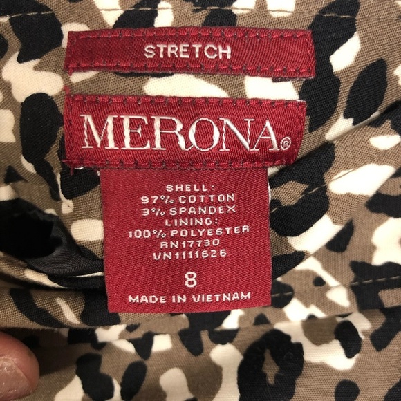 Merona Sz 8 Pencil Skirt Leopard Pockets Lined - Picture 5 of 8